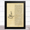 Sia Alive Rustic Script Song Lyric Art Print