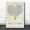 Griff Love Is A Compass Script Heart Song Lyric Music Art Print
