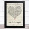 Griff Love Is A Compass Script Heart Song Lyric Art Print