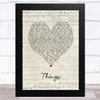 Robbie Williams Things Script Heart Song Lyric Art Print