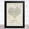 Blossoms Oh No (I Think I'm In Love) Script Heart Song Lyric Art Print