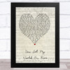 Loving Caliber You Set My World On Fire Script Heart Song Lyric Art Print