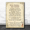 Elvis Presley Just Pretend Vintage Guitar Song Lyric Music Wall Art Print