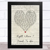 Gary Allan Right Where I Need To Be Script Heart Song Lyric Art Print