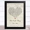 Bruno Major The First Thing You See Script Heart Song Lyric Art Print