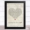 Luther Vandross If Only For One Night Script Heart Song Lyric Art Print