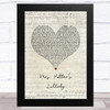 Counting Crows Mrs. Potters Lullaby Script Heart Song Lyric Art Print