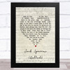 Michael Bolton Jack Sparrow (Ballad) Script Heart Song Lyric Art Print