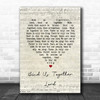 John Keys Bind Us Together Lord Script Heart Song Lyric Art Print