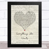 Wham! Everything She Wants Script Heart Song Lyric Art Print