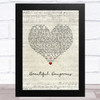 Slash feat. Fergie Beautiful Dangerous Script Heart Song Lyric Art Print