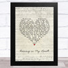 Buddy Holly Raining in My Heart Script Heart Song Lyric Art Print