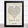 Reflekt Need to Feel Loved Script Heart Song Lyric Art Print