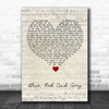 The Who Blue, Red And Grey Script Heart Song Lyric Art Print