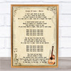 Kings Of Leon Walls Song Lyric Vintage Music Wall Art Print