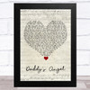 Tony Carter Daddy's Angel Script Heart Song Lyric Art Print