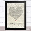 Maroon 5 Nobody's Love Script Heart Song Lyric Art Print