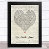 Oliver! The Musical Be Back Soon Script Heart Song Lyric Art Print