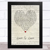 Culture Club Love Is Love Script Heart Song Lyric Art Print
