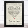 Ellen Smith Take Us Home Script Heart Song Lyric Art Print