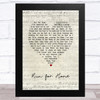 Lindisfarne Run for Home Script Heart Song Lyric Art Print