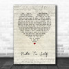 Jake Bugg Note To Self Script Heart Song Lyric Art Print