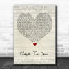 JLS Close To You Script Heart Song Lyric Art Print