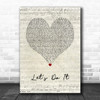 Victoria Wood Let's Do It Script Heart Song Lyric Art Print