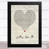 Victoria Wood Let's Do It Script Heart Song Lyric Art Print