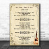 Neil Young Heart Of Gold Song Lyric Vintage Music Wall Art Print