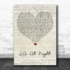 The Coronas LA At Night Script Heart Song Lyric Art Print