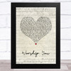 Kane Brown Worship You Script Heart Song Lyric Art Print