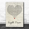 Bee Gees Night Fever Script Heart Song Lyric Art Print