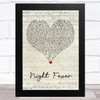 Bee Gees Night Fever Script Heart Song Lyric Art Print