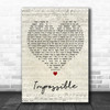 Nothing But Thieves Impossible Script Heart Song Lyric Art Print