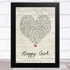 Martina McBride Happy Girl Script Heart Song Lyric Art Print