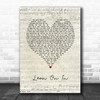 Jonny Houlihan Lean on in Script Heart Song Lyric Art Print