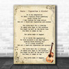 Oasis Cigarettes & Alcohol Song Lyric Vintage Music Wall Art Print