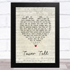 Gene Pitney Tower Tall Script Heart Song Lyric Art Print