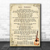 Oasis Wonderwall Song Lyric Vintage Music Wall Art Print