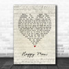 Chicago Happy Man Script Heart Song Lyric Art Print