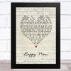 Chicago Happy Man Script Heart Song Lyric Art Print