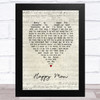 Chicago Happy Man Script Heart Song Lyric Art Print