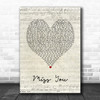 The Rolling Stones Miss You Script Heart Song Lyric Art Print