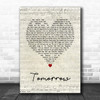 Annie The Musical Tomorrow Script Heart Song Lyric Art Print
