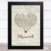 Smashing Pumpkins Obscured Script Heart Song Lyric Art Print