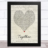 Ella Eyre Together Script Heart Song Lyric Art Print