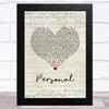 The Vamps Personal Script Heart Song Lyric Art Print