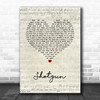 Sean McConnell Shotgun Script Heart Song Lyric Art Print