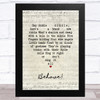 Chumbawamba Behave! Script Heart Song Lyric Art Print